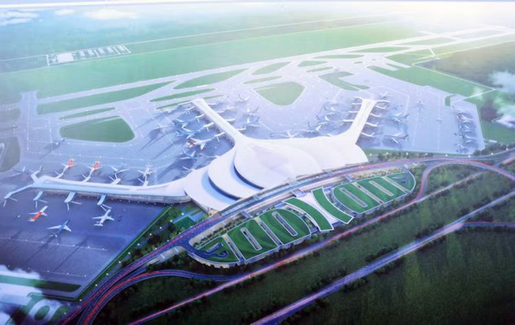 Sơ đồ Dự án đầu tư xây dựng Cảng hàng không quốc tế Long Thành giai đoạn 1.