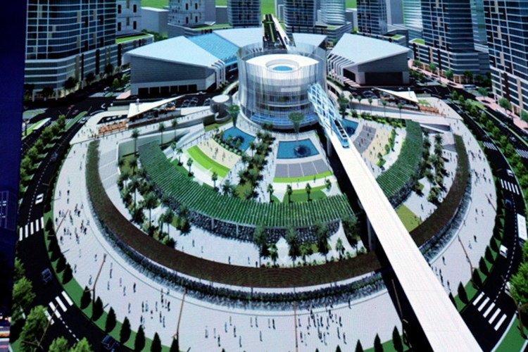 Phối cảnh nhà ga metro dự kiến được xây ở Trung tâm thương mại dịch vụ vòng xoay A1 tại Thành phố mới Bình Dương, kết nối tuyến metro đến Suối Tiên, TP.HCM.