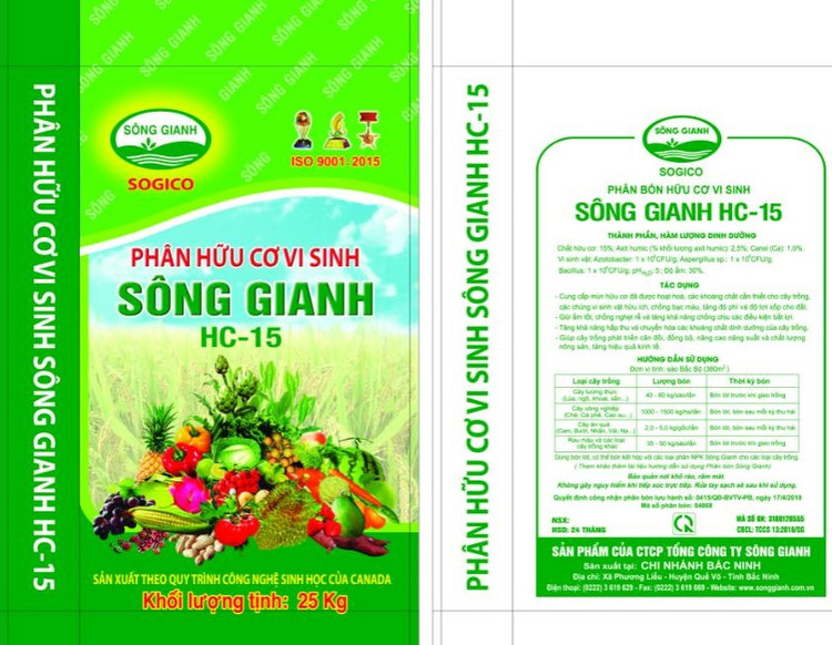 Sản phẩm Phân bón hữu cơ vi sinh Sông Gianh HC-15 Nhà thầu chào đáp ứng đầy đủ yêu cầu kỹ thuật tại HSMT. Ảnh: Minh Khuê