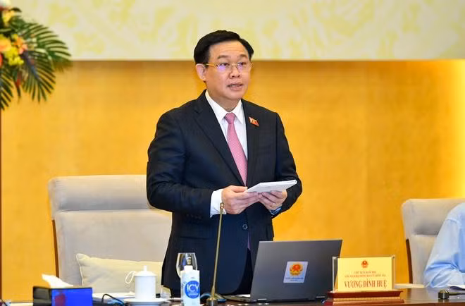 Chủ tịch Quốc hội, Chủ tịch Hội đồng Bầu cử quốc gia Vương Đình Huệ cho biết đến nay, mọi công tác chuẩn bị cho cuộc bầu cử cơ bản hoàn thành, sẵn sàng để tổ chức bầu cử vào ngày 23/5 sắp tới. Ảnh: Quốc hội.