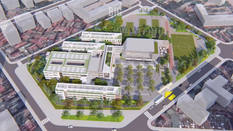 Phối cảnh Trường THPT Trần Hưng Đạo 