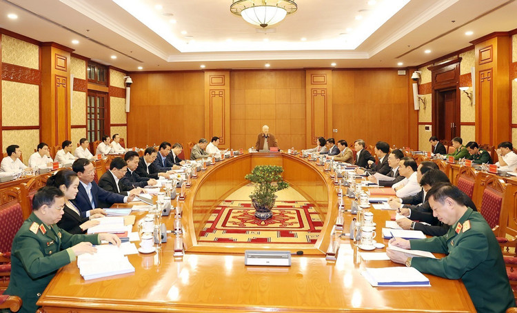 Tổng Bí thư Nguyễn Phú Trọng chủ trì cuộc họp của Thường trực Ban Chỉ đạo Trung ương về phòng, chống tham nhũng, tiêu cực. Ảnh: Trí Dũng