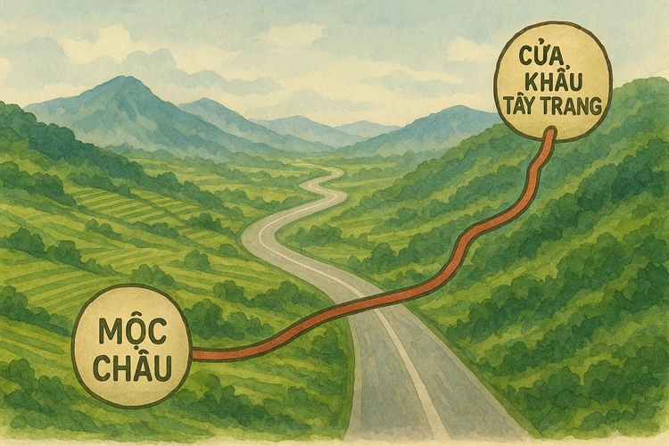 Đoạn tuyến Mộc Châu - cửa khẩu Tây Trang thuộc cao tốc Hà Nội - Hòa Bình - Sơn La - Điện Biên. Ảnh: TL