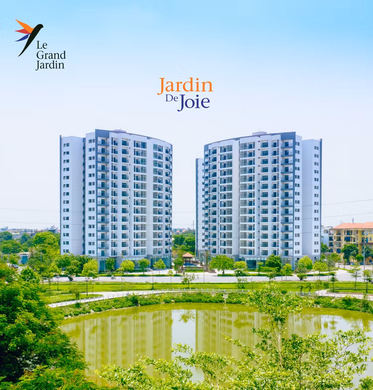 Không gian cảnh quan thoáng đãng gần gũi thiên nhiên tại khu căn hộ Jardin De Joie