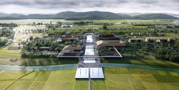 Phối cảnh quy hoạch khu vực bảo vệ của di tích Khu lưu niệm Chủ tịch Hồ Chí Minh. Ảnh: DE-SO Asia