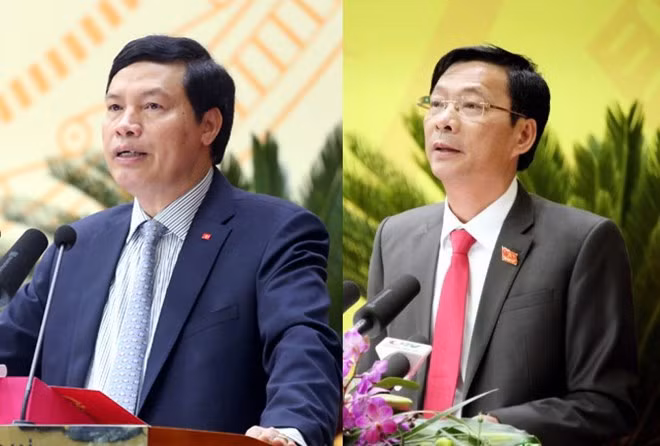 Xóa tư cách chức vụ Chủ tịch UBND tỉnh Quảng Ninh đối với ông Nguyễn Đức Long và ông Nguyễn Văn Đọc (bên phải). Ảnh: TTXVN