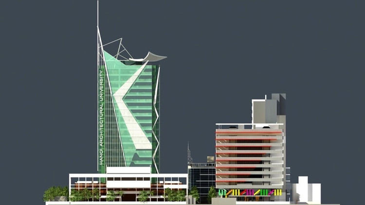 Phối cảnh Nhà đa năng - Trường Đại học Kiến trúc Hà Nội