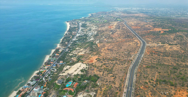 Vị trí sẽ thực hiện dự án khu đô thị thương mại dịch vụ mới Hàm Tiến - Mũi Né