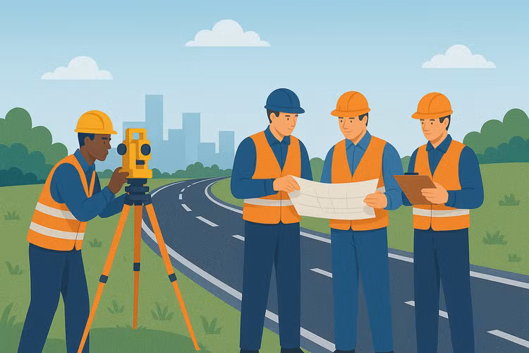 Một nhà thầu tham dự gói thầu khảo sát, thiết kế tuyến đường dọc sông Hồng. Ảnh: TL