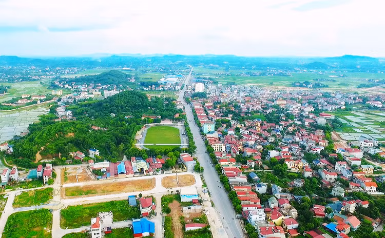 Một khu vực phát triển đô thị của huyện Lạng Giang. Ảnh: Cổng TTĐT huyện Lạng Giang.