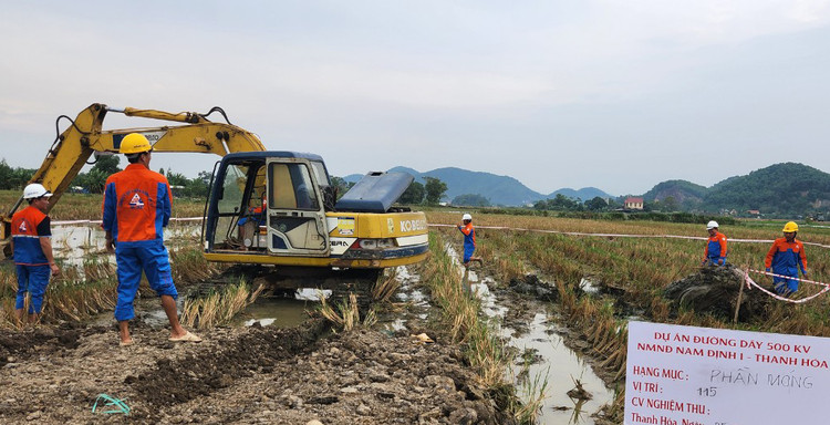 EVNNPT triển khai thi công Dự án đường dây 500 kV NMĐ Nam Định I – Thanh Hóa