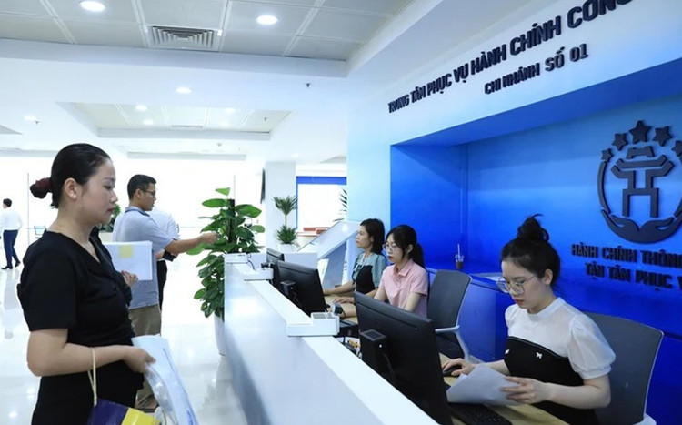 Chi nhánh số 1 Trung tâm Phục vụ hành chính công TP. Hà Nội. Ảnh: UBND TP. Hà Nội