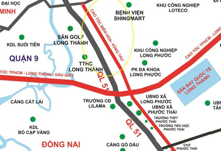 Cao tốc Biên Hòa - Vũng Tàu kéo dài qua hai tỉnh Đồng Nai và Bà Rịa - Vũng Tàu