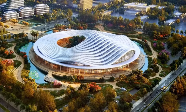 Phối cảnh công trình Trung tâm Hội nghị - Biểu diễn nghệ thuật TP.Hải Phòng tại khu đô thị phía bắc sông Cấm