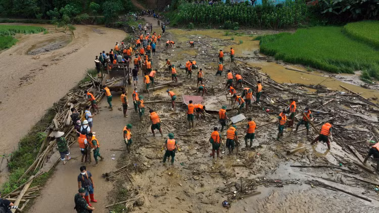 Hiện trường vụ lũ quét tại thôn Làng Nủ, xã Phúc Khánh, huyện Bảo Yên, tỉnh Lào Cai