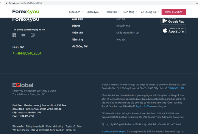 Các sàn Forex hoạt động tại Việt Nam nhưng không dành cho cư dân Hoa Kỳ, Nhật Bản, Canada, Úc, châu Âu