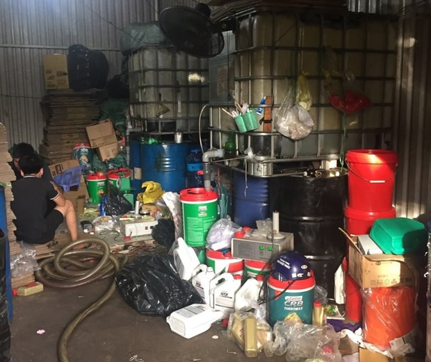 Địa điểm sản xuất nhớt giả của các đối tượng. Nguồn: congan.com.vn