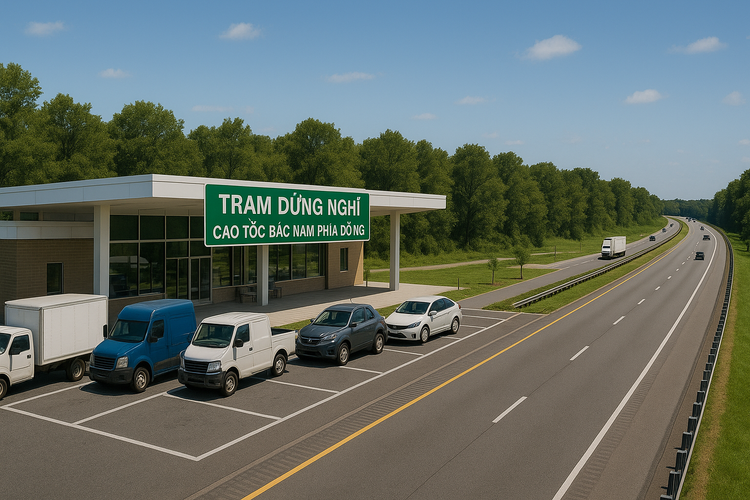 Trên tuyến cao tốc Bắc - Nam phía Đông đến nay đã có 10 trạm dừng nghỉ/trạm tạm, đang triển khai xây dựng 21 trạm. Ảnh: TL
