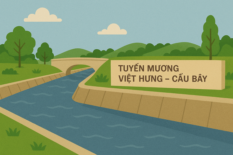 972 tỷ đồng xây tuyến mương Việt Hưng - Cầu Bây và hồ điều hòa. Ảnh: TL