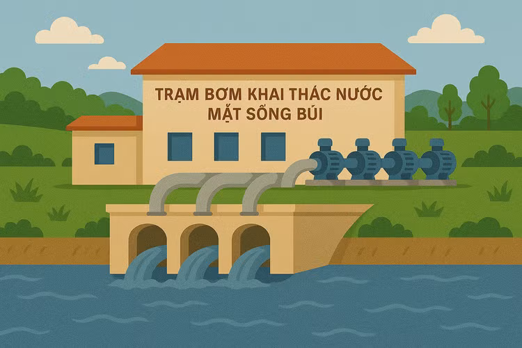 Hòa Bình gọi đầu tư vào Dự án Trạm bơm khai thác nước mặt sông Bùi. Ảnh: TL