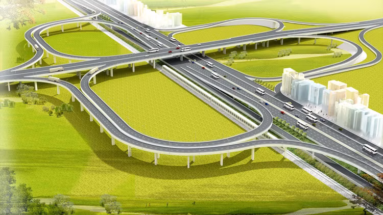 Phối cảnh nút giao Đầm Nhà Mạc, cao tốc Hạ Long - Hải Phòng. Ảnh chỉ mang tính minh họa. Nguồn Internet