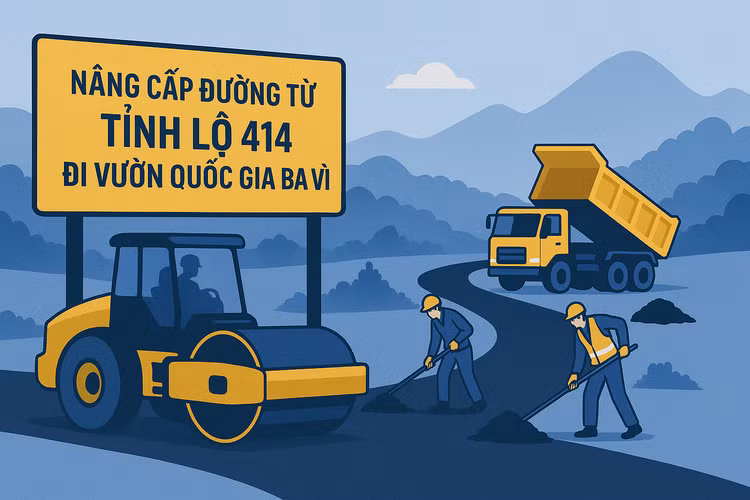 Đầu tư 346 tỷ đồng nâng cấp đường từ Tỉnh lộ 414 đi Vườn quốc gia Ba Vì. Ảnh: TL