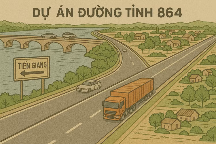 Mở 2 gói thầu xây lắp Dự án thành phần 2 Đường tỉnh 864. Ảnh: TL