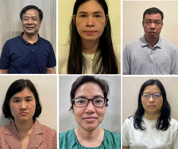 Các đối tượng từ trái qua phải: Nghiêm Quốc Hưng, Phạm Thị Hạnh, Nguyễn Đình Thám, Đặng Thị Phương, Trần Hồng Hạnh, Nguyễn Thị Cẩm Anh.