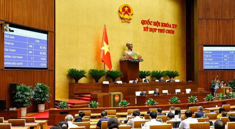 Quốc hội biểu quyết thông qua các dự án luật tại Kỳ họp thứ 9