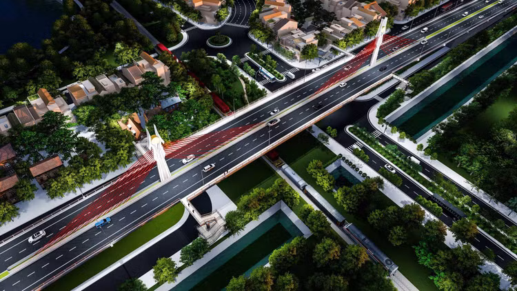 Phối cảnh Dự án Cầu vượt đường sắt Bắc - Nam 