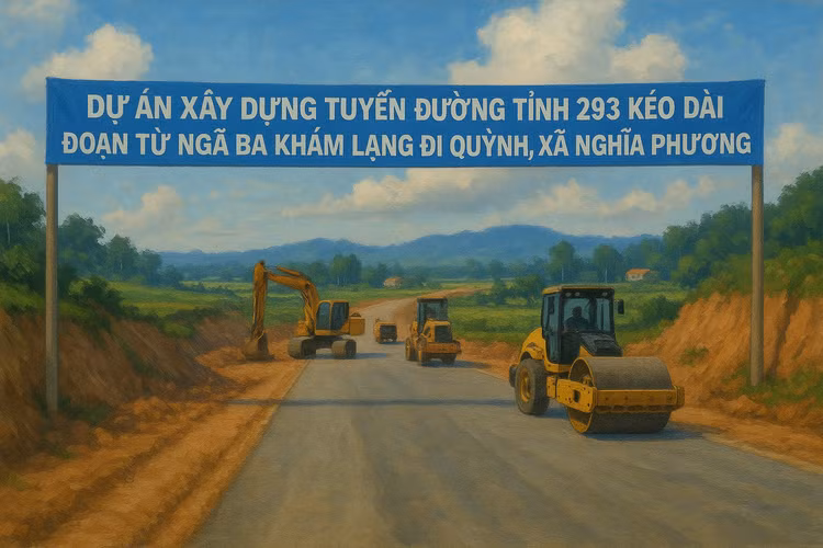 Liên danh HJC - Thăng Long trúng gói thầu giao thông thuộc Dự án Xây dựng tuyến Đường tỉnh 293 kéo dài đoạn từ ngã ba Khám Lạng đi Quỷnh, xã Nghĩa Phương. Ảnh: TL