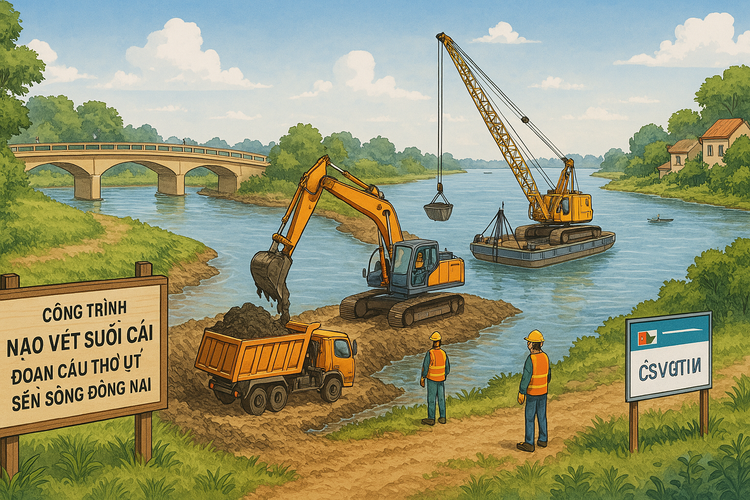 4.942 tỷ đồng nạo vét Suối Cái đoạn từ cầu Thợ Ụt đến sông Đồng Nai. Ảnh:TL-GPT