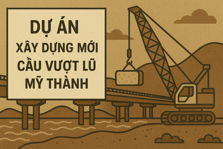 Liên danh 3 nhà thầu trúng gói thầu thuộc Dự án Xây dựng mới cầu vượt lũ Mỹ Thành. Ảnh: TL