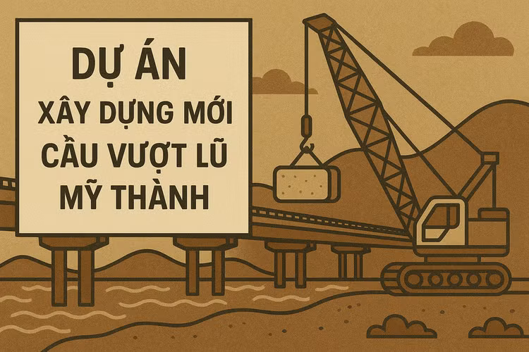 Liên danh 3 nhà thầu trúng gói thầu thuộc Dự án Xây dựng mới cầu vượt lũ Mỹ Thành. Ảnh: TL
