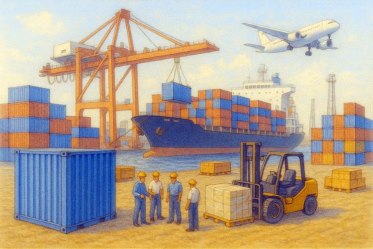 Quý I/2025, tổng trị giá xuất nhập khẩu cả nước đạt 202,52 tỷ USD. Ảnh: TL