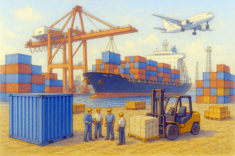 Quý I/2025, tổng trị giá xuất nhập khẩu cả nước đạt 202,52 tỷ USD. Ảnh: TL