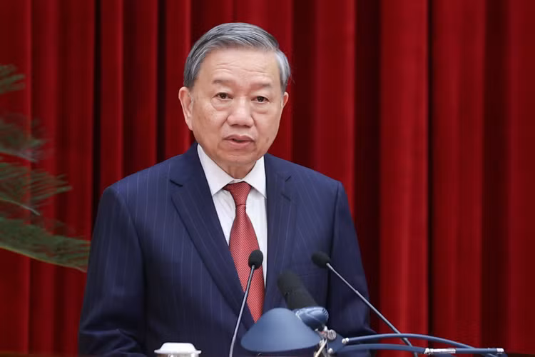 Tổng Bí thư Tô Lâm phát biểu bế mạc Hội nghị lần thứ 11 Ban Chấp hành Trung ương Đảng khóa XIII. Ảnh: Đoàn Bắc