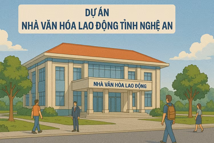 Dự án Nhà Văn hóa lao động tỉnh Nghệ An - giai đoạn 1 có tổng mức đầu tư là 103,7 tỷ đồng. Ảnh: TL-GPT