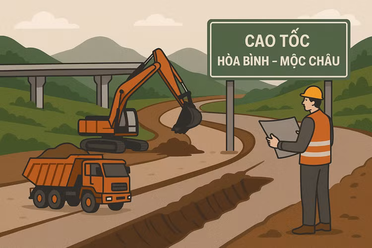 Tập đoàn Sơn Hải trúng gói thầu 545 tỷ đồng thuộc cao tốc Hòa Bình - Mộc Châu. Ảnh: TL