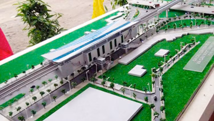 Phối cảnh tuyến đường sắt đô thị đoạn Nam Thăng Long - Trần Hưng Đạo.