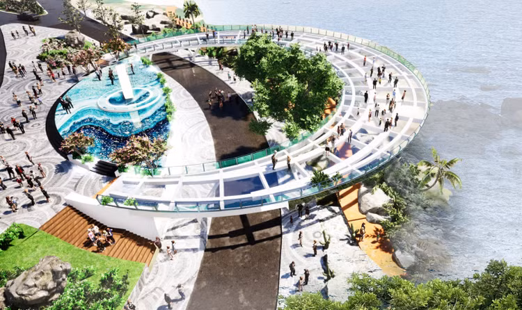 Phối cảnh Điểm dừng chân ngắm cảnh phía Nam đèo Vĩnh Hội, thị trấn Cát Tiến, huyện Phù Cát