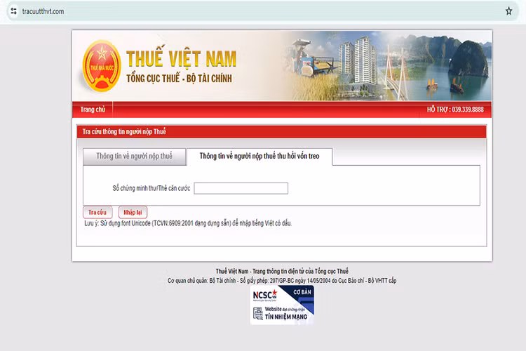 Tổng cục Thuế cảnh báo website giả mạo có tên miền https://tracuutthvt.com. Ảnh: gdt.gov.vn