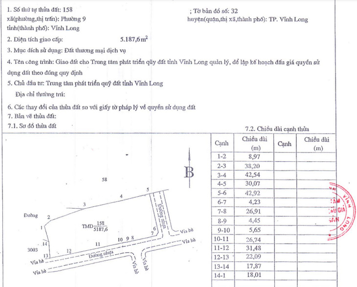 Thông tin thửa đất thương mại dịch vụ số 3