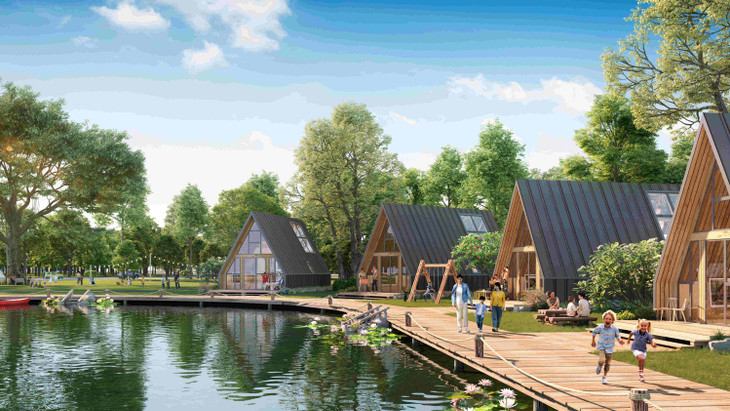 Không gian cắm trại tại công viên sinh thái 13 ha.