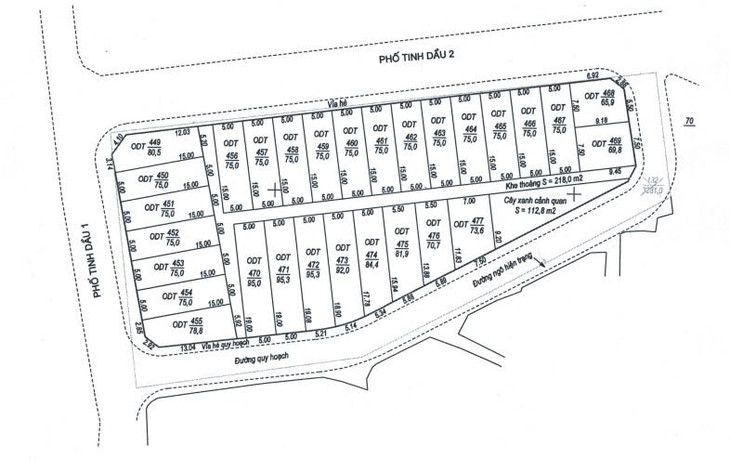 Sơ đồ khu đất đấu giá. Ảnh: Nhất An Phú