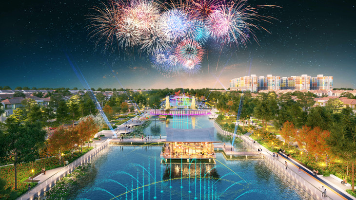 Phân khu Kim Ngân 1 sở hữu vị trí đắc địa kề cận trục đại lộ lễ hội (Ảnh phối cảnh minh họa: Sun Property)