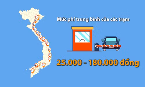 Từ Bắc vào Nam có bao nhiêu trạm thu phí?