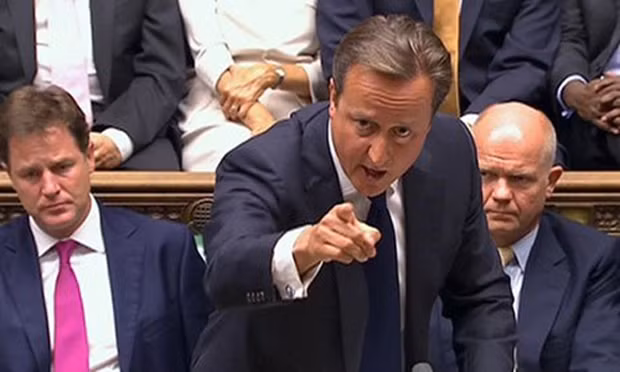 Thủ tướng Anh David Cameron phát biểu tại Quốc hội. Ảnh:Guardian