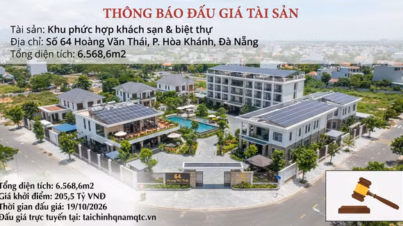 Đấu giá khách sạn tại số 64 Hoàng Văn Thái, thành phố Đà Nẵng. Ảnh tạo bởi AI