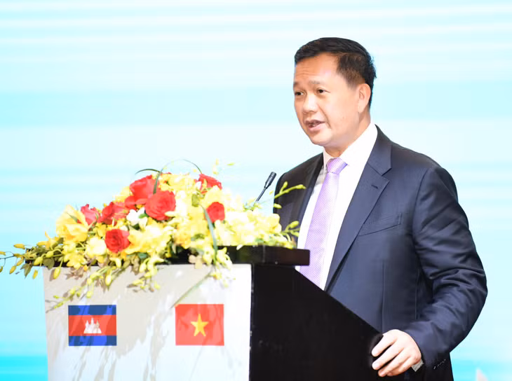 Thủ tướng Hun Manet khuyến khích và kêu gọi các nhà đầu tư Việt Nam sang Campuchia nhiều hơn nữa. Ảnh: VGP